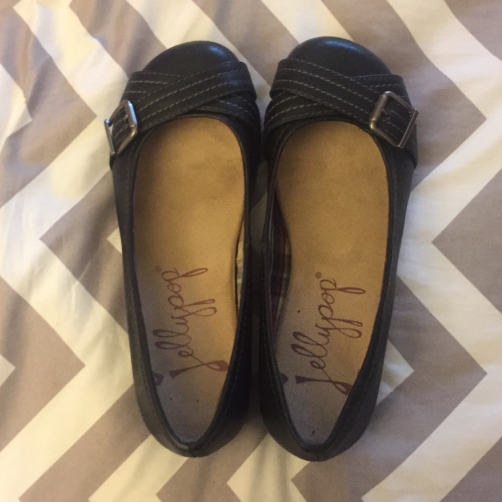 Never Worn Jellypop Black Flats Size 6.5